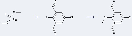 5-chloro-2-hydroxy-isophthalaldehyde can react with sulfuric acid dimethyl ester to give 5-chloro-2-methoxy-isophthalaldehyde